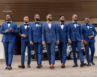 Royal Blue Wedding Suit For Men, Blue Groomsmen Suit,Custom Wedding Suit,Wedding Suit for Men,Groomsmen Suit,Blue Men's  Suit, Suited Men