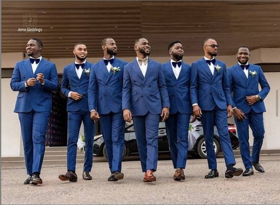 Royal Blue Wedding Suit For Men Groomsmen Attire Custom - Etsy Ireland