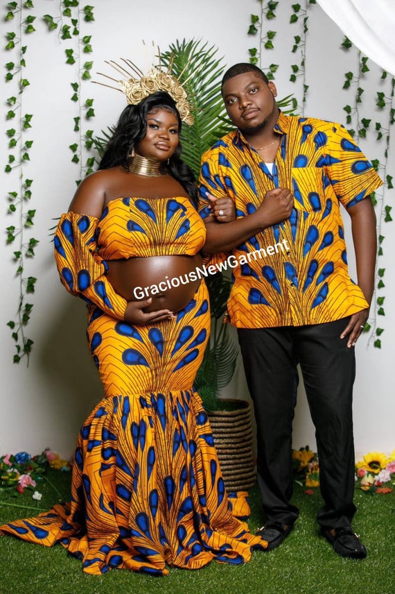 African Couples Matching Outfit, African Couples Clothing,african Print  Couples Clothing for Photoshoot, Couples Engagement Matching Outfits 