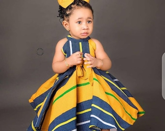 African Girls dress, African print dress for girls, African birthday dress for girls