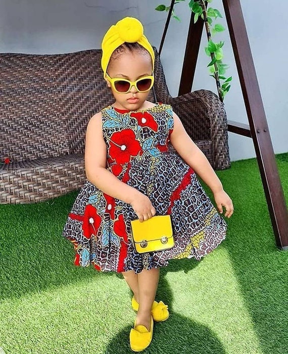 African Girls Dress, African Print Dress for Girls, African Birthday Dress  for Girls 