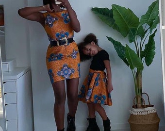 African Mom and Daughter Summer Matching Outfit For Photoshoot,African Clothing For Mom and Me, Ankara Print Dress For Mom and Daughter