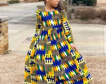 African Girls dress, African print dress for girls, African birthday dress for girls