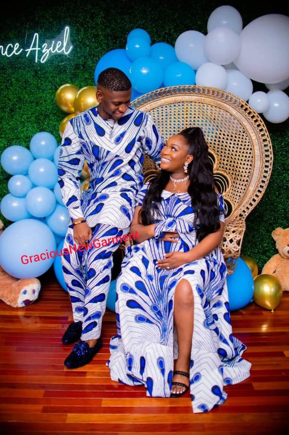 African Couples Matching Maternity Outfit for Photoshoot,african Couples Maternity  Clothes,african Maternity Dress, Couple Maternity Fashion 