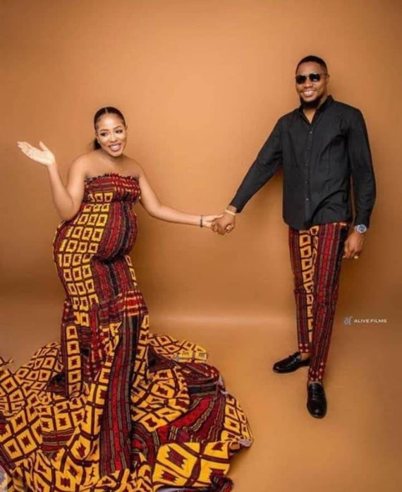 Ankara Maternity Dress African Couple's Maternity Outfit African