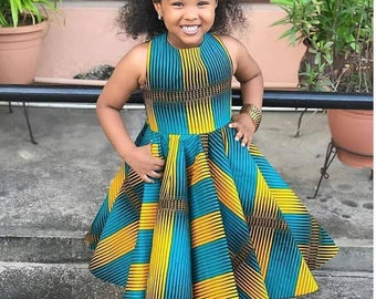 African Girls dress, African print dress for girls, African birthday dress for girls,African clothing for girls,African Girls Outfit