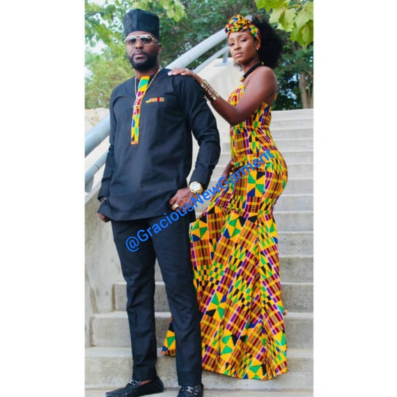 African Couples Matching Outfit, African Couples Clothing,african Print  Couples Clothing for Photoshoot, Couples Engagement Matching Outfits 