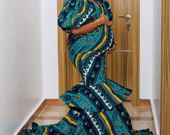 African Print Maternity Dress For Photoshoot, African Print Maternity Gown, African Print Maternity Outfit, Maternity Photoshoot Dress