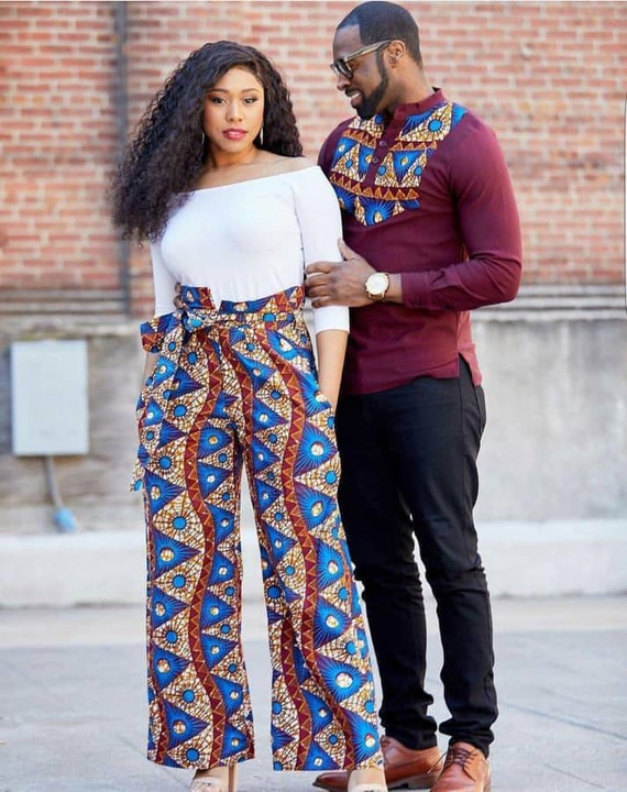 African Couples Matching Outfit, African Couples Clothing,african Print  Couples Clothing for Photoshoot, Couples Engagement Matching Outfits 