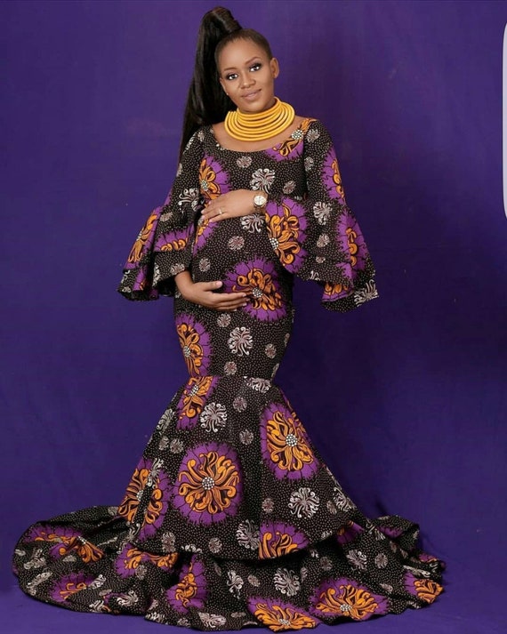 Purple and gold maternity dress hotsell