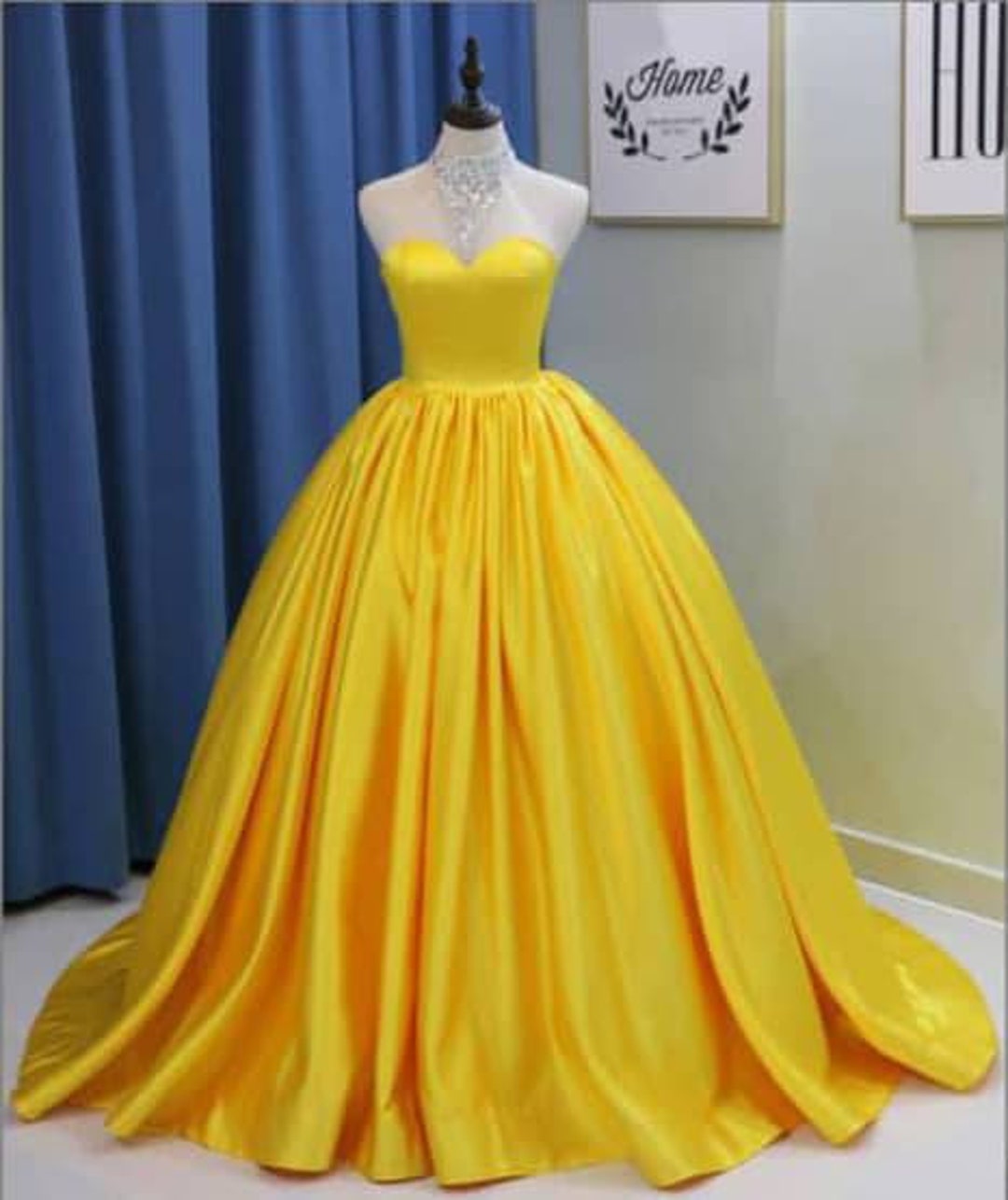 New Designer Yellow Color Gown With Online. buy an online gown.