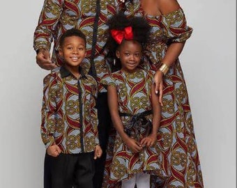 African Matching Family Outfit for Photoshoot, African Matching Family Clothing, African Clothing For Family,African Matching Family Attire