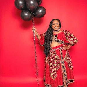 Red African Two Pieces Outfit,African Skirt Set,African Women Birthday attire,African Clothing for Women, Red African skirt and blouse