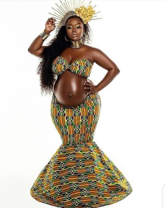 African Print Two Pieces Maternity Set,african Print Maternity Skirt  Set,african Maternity Outfit for Photoshoot,african Maternity Clothes -   UK