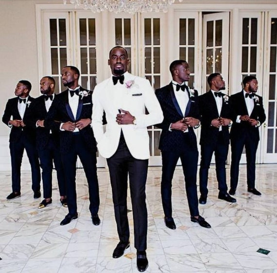 Black Business Men Suits Custom Made,Bespoke Classic Black Wedding Suit for  Men