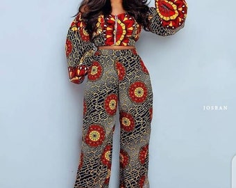 African Print Pant Suit,African Two Pieces Outfit,Ankara Pant Set Outfit,African Clothing for Women, Ankara Clothing For Women, Women Attire