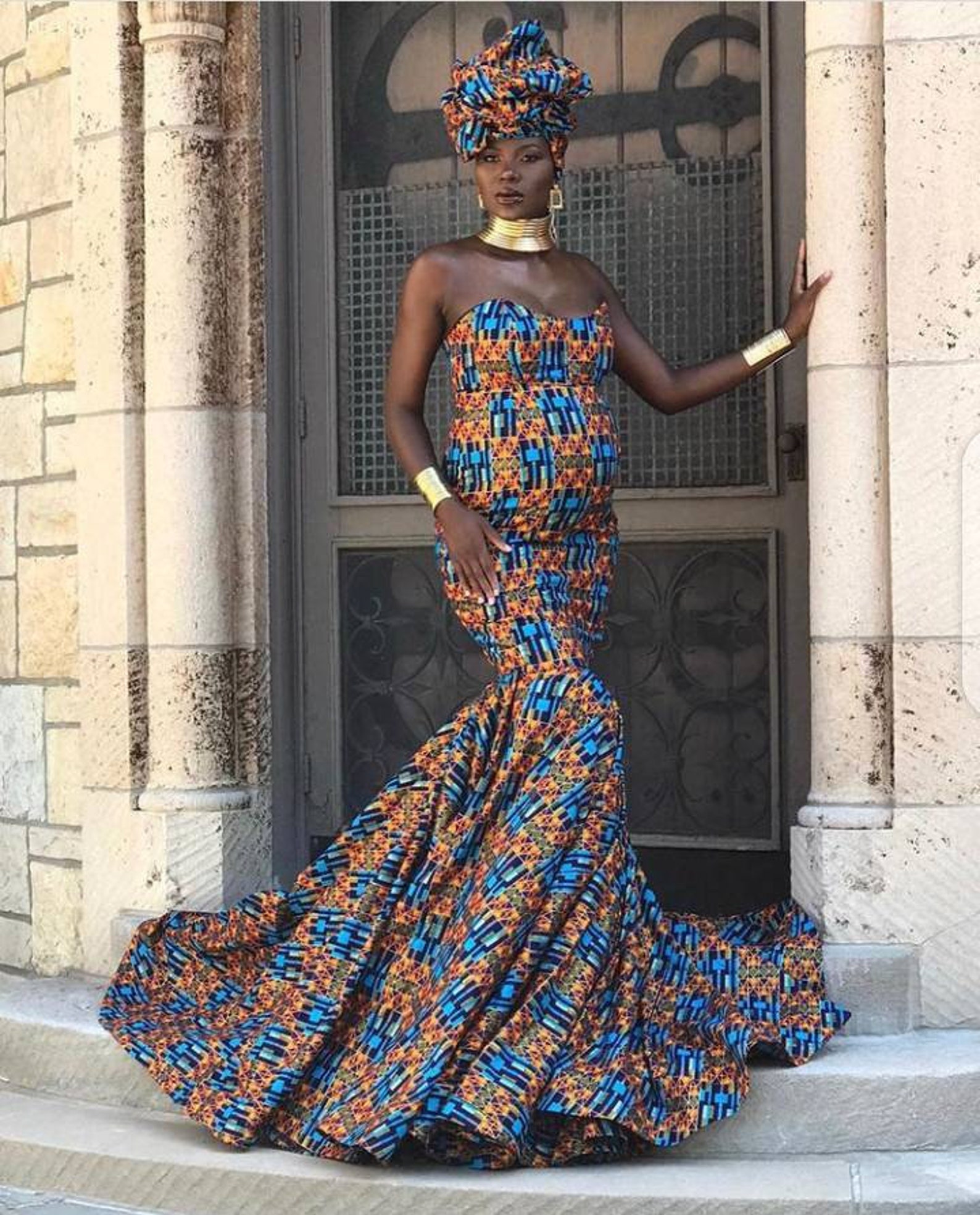 African Print Maternity Dress for Photoshoot African Print Etsy