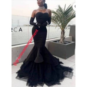 Black Mermaid Dress,Black Wedding Dress,Custom Black Dress,Black Gown,Black Gala Dress,Red Carpet Dress,Black Formal Dress,Floor Length Dres