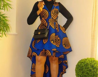 African Print High-low Dress, African Clothing For Women, African Print Wedding Dress, African Women Fashion,African Women's Dress