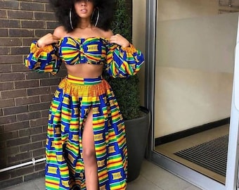 African Two Pieces Outfit, African Skirt Set, African Top and Skirt, African Clothing for Women, African Top and Skirt Outfit,Women Clothing