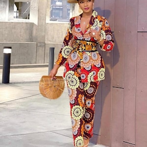 African Print Pant Suit,African Two Pieces Outfit,Ankara Pant Set Outfit,African Clothing for Women, Ankara Clothing For Women, Women Attire