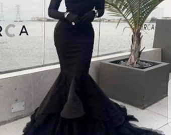 Black Mermaid Dress | Etsy