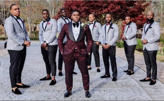 Silver/black Color Wedding Suit for Men, Groomsmen Attire, Custom Wedding  Suit,wedding Suit for Men, Groomsmen Suit, Men on Suit, Suited Men 