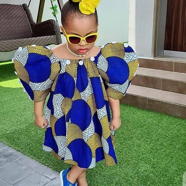 African Girls dress, African print dress for girls, African birthday dress for girls