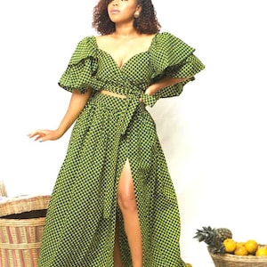 African Two Pieces Outfit,African Skirt Set,African skirt and blouse,African Clothing for Women,African Top and Skirt Outfit,Women Clothing