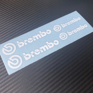 4 Brembo Decals Stickers Vinyl Caliper Multi Color Heat Resistant You Choose Black White Blue Silver Gold Yellow Red and more!