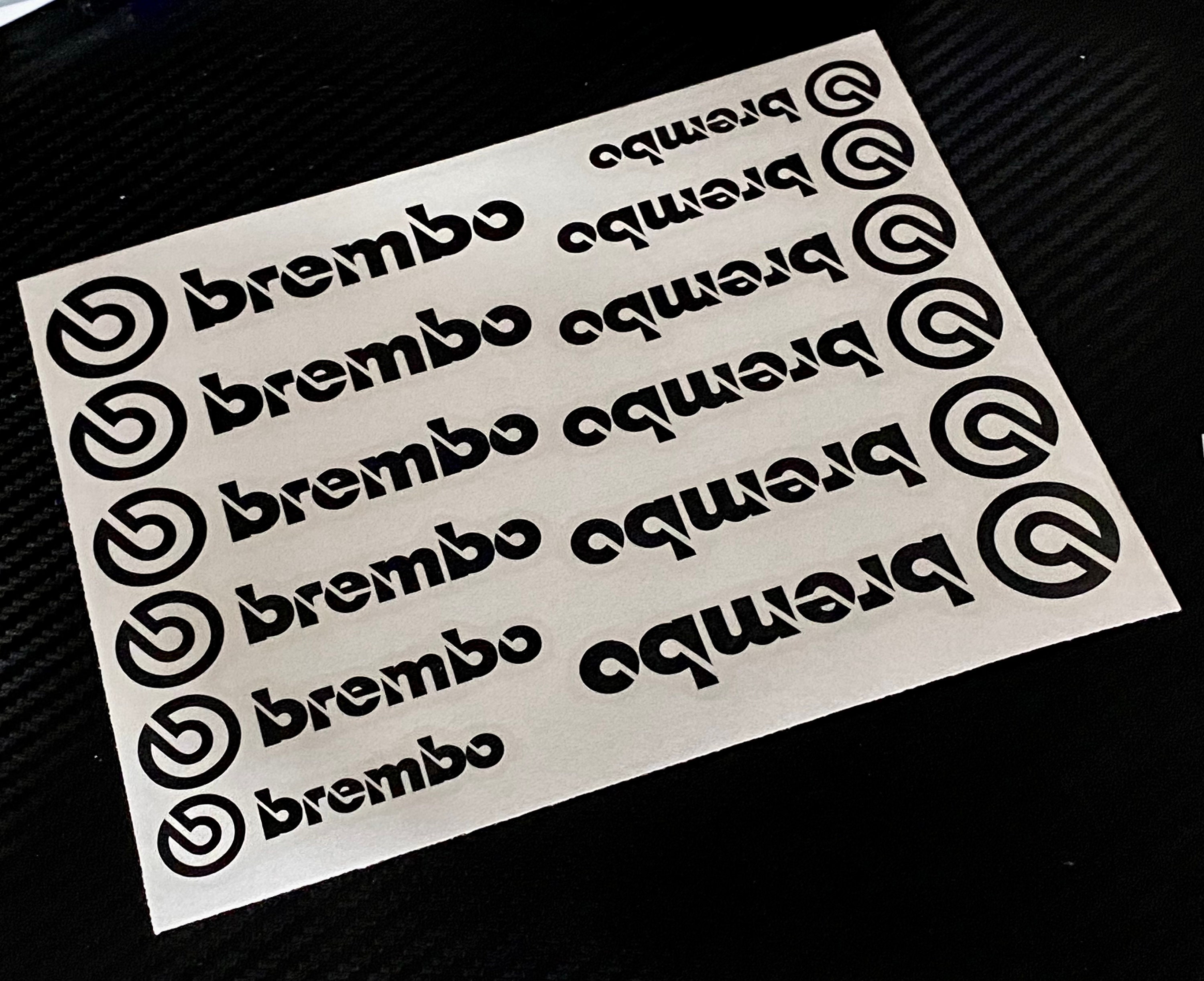 12 Brembo Decal Sticker Vinyl Caliper Brake Multi Color Heat Resistant 6  Sizes Pairs 