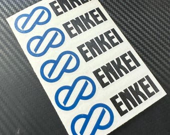 5 Enkei Logo Vinyl Decals Stickers for Spokes of Wheels Rims You Pick Colors