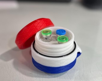 Custom 3D Printed Peptide Vial Storage Case | Fits Four 3ml Vials | Travel & Fridge Organizer America 250 USA