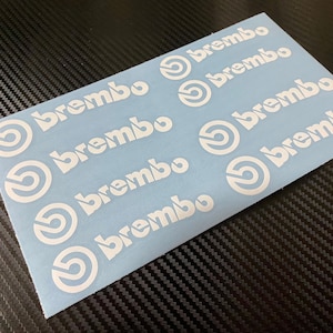 8 Curved Brembo Decal Sticker Vinyl Caliper Brake Heat Resistant Choose your Color