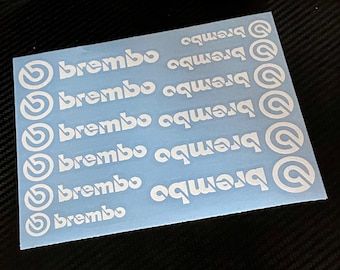 12 Brembo Decal Sticker Vinyl Caliper Brake Multi Color Heat Resistant 6 Sizes Pairs