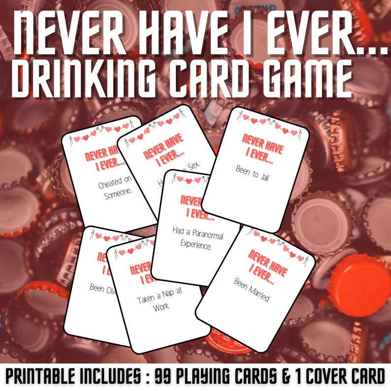 Never Have I Ever Printable Game Card Game for Adults Etsy