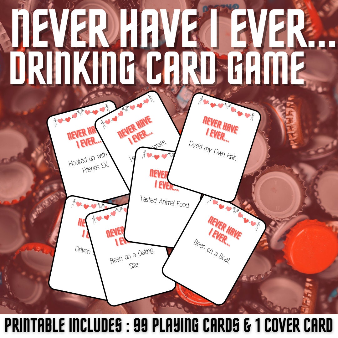 Never Have I Ever Printable Game Card Game for Adults - Etsy