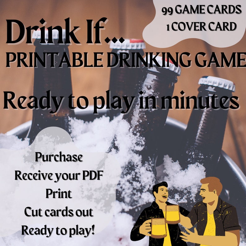 Drink If Printable Drinking Game Card Game for Adults Fun Drinking ...
