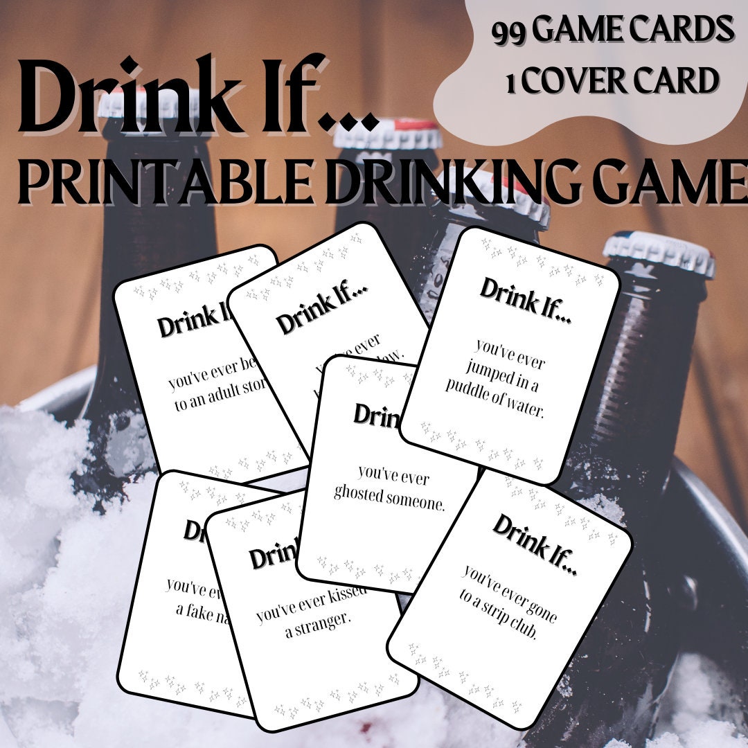 Drink If Printable Drinking Game Card Game for Adults Fun Drinking ...