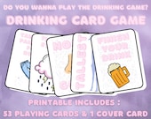 Do You Wanna Play The Card Game | Printable Drinking Game | Card Game for Adults | Fun Drinking Cards | Cute Pink Party Game for Friends |