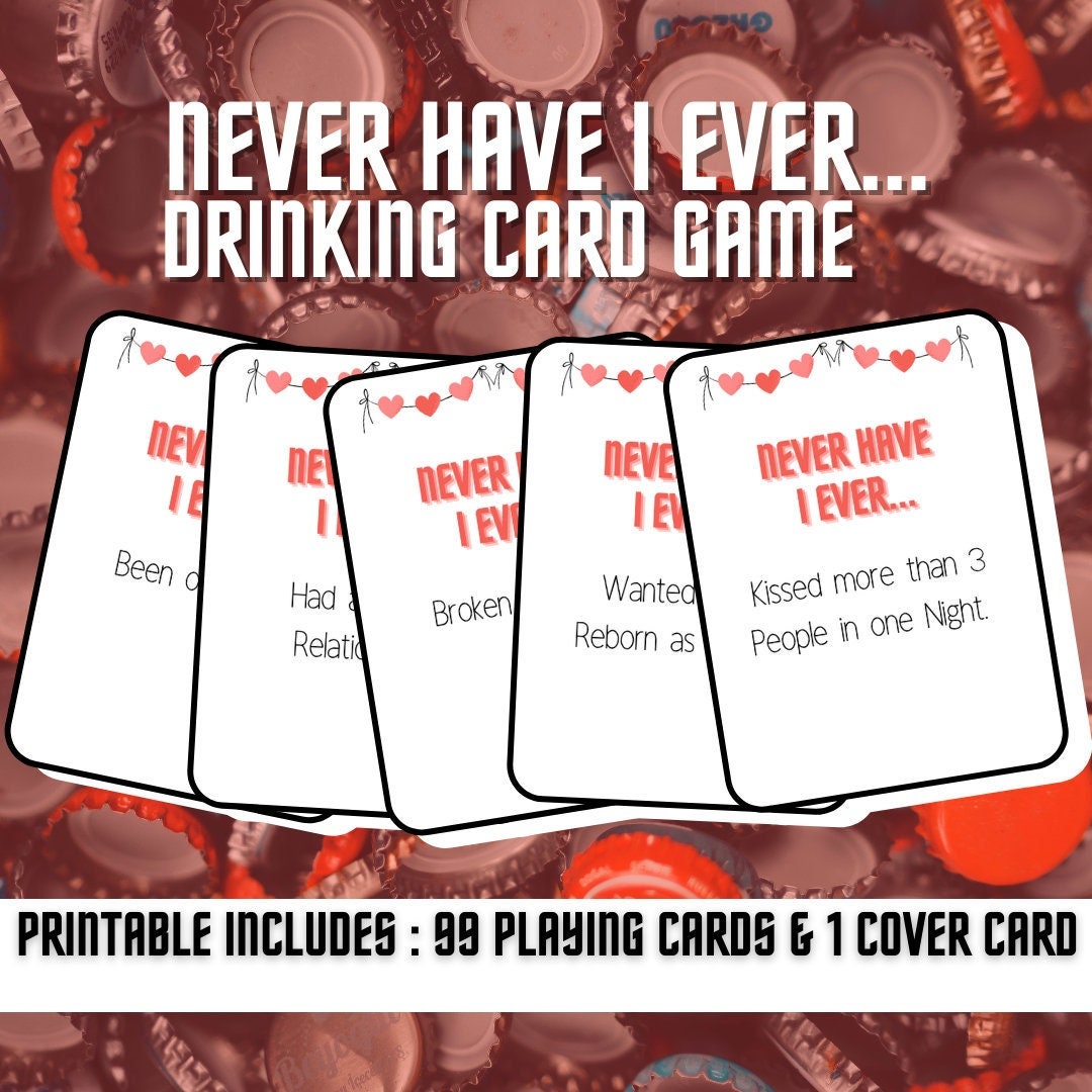 Never Have I Ever Printable Game Card Game for Adults - Etsy