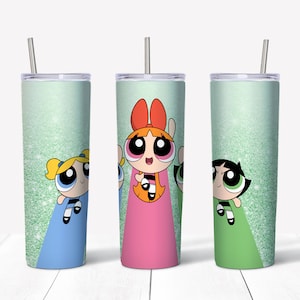 Powerpuff Girls Tumbler,Powerpuff Girls 20oz Skinny Tumbler Sublimation Design,Powerpuff Girls Tapered Wrap Tumbler PNG,Powerpuff Girls