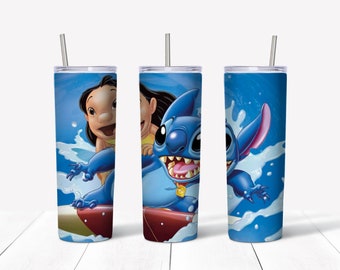Lilo and Stitch Tumbler, Lilo and Stitch 20oz Skinny Tumbler Sublimation Design, Lilo and Stitch Tapered Wrap Tumbler PNG, Lilo and Stitch