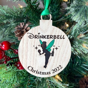 Funny Wine Ornament / Gift For Wine Lover / Drinking Christmas Ornament/ Funny Christmas Ornament / Drinkerbell Christmas Ornament
