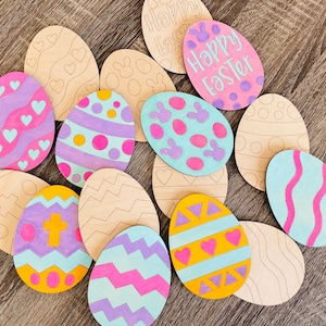 DIY Wood Easter Eggs Decor: Unpainted Craft Blanks, Set of 8