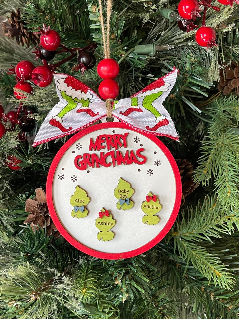 Grinch Ornament Personalized / Grinch Family Ornament / Funny Etsy
