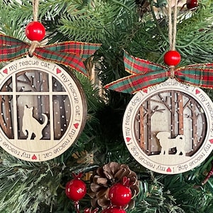 Pet Christmas Ornament / Rescue Cat Christmas Ornament / Rescue Dog Christmas Ornament / I Love My Rescue Dog / I Love My Rescue Cat