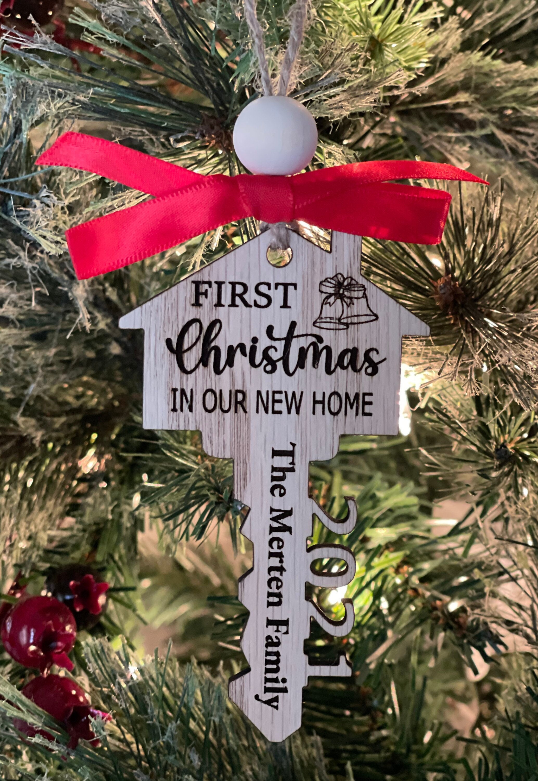 First Christmas In New Home 2022 Personalized First Christmas In Our New Home 2021 Or Now | Etsy Uk