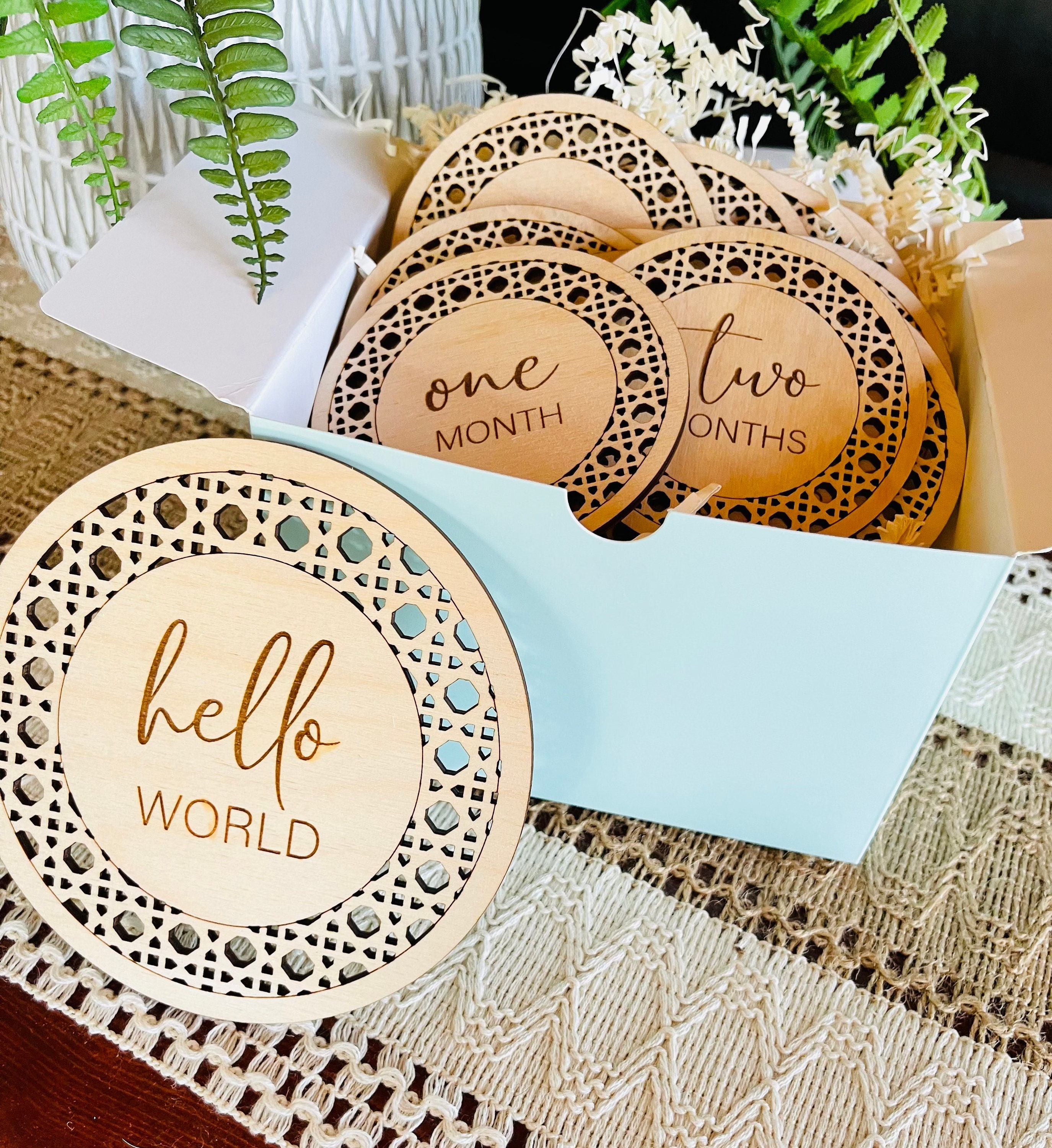 Helloworld Milestone Personalized Baby Milestones; Hello World Milestone Markers Baby Shower ...