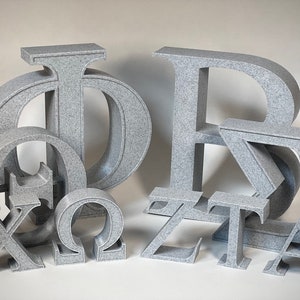 Letras do alfabeto grego - impressas em 3D